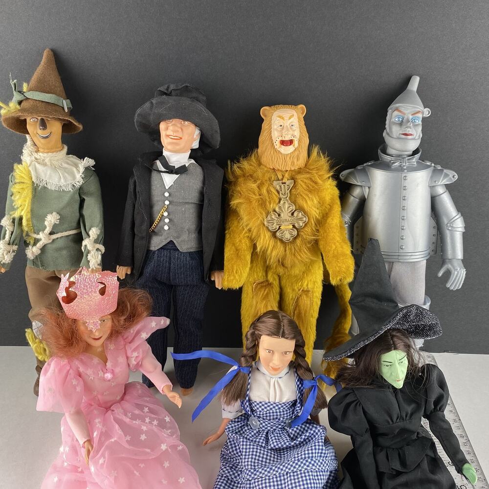 Vintage 1985 Multi Toys Wizard of Oz Doll Set of 7 Dorothy Tin Man Lion Witch